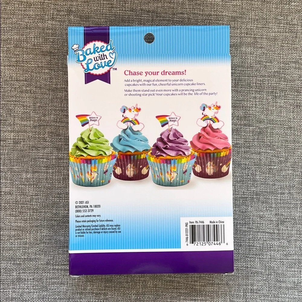 🔥”2 for $12” Unicorn Cupcake Decor Kit - Purple and Rainbow